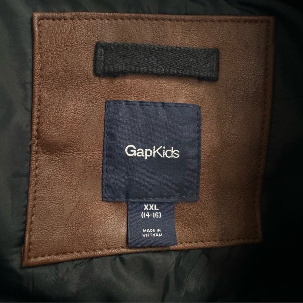 Brown Leather Black Vest Yoke Black Night XXL 14-16. ALSO Fits Adults Gap - Picture 7 of 16